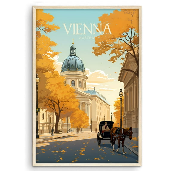 Eastern Print Vienna Poster, Travel Poster, City Prints Wall Decor, Travel Wall Art Decor, Colorfull Travel Poster Decor For Bedroom, Living room, Home Office, UNFRAMED 18x24