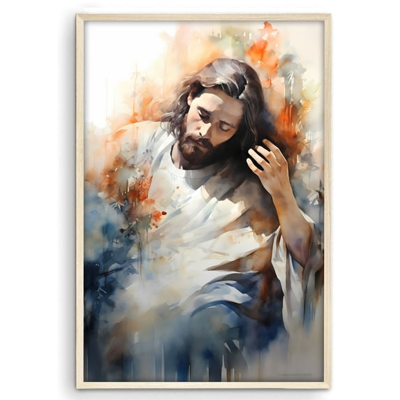 Eastern Print, Watercolor Art Painting Of Jesus Christ Poster, Akiane Jesus Print, Jesus Art Home Decor, Religion Bible Poster, Printable Wall Art Decor For Church Bedroom Living Room, UNFRAMED, 18x24
