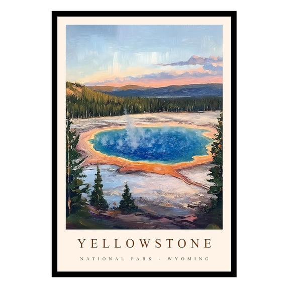 Eastern Print Yellowstone Poster, Yellowstone National Parks Poster, Yellowstone Wall Art, National Park Posters, National Park Wall Art, National Park Print for Living Room (UNFRAMED), 16x20