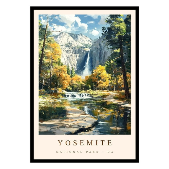 Eastern Print Yosemite Poster, Yosemite National Parks Poster, Yosemite Wall Art, National Park Wall Art, National Park Print for Living Room (UNFRAMED), 16x20