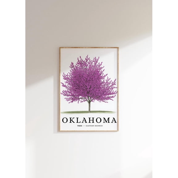 Eastern Red Bud Tree Poster: Oklahoma State Symbol Art, Unframed Poster Size 16x24
