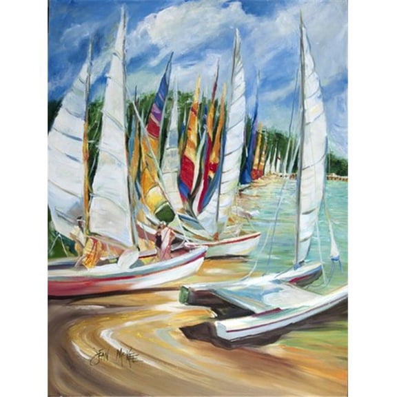 Eastern Shore Sailboats Flag Canvas House Size
