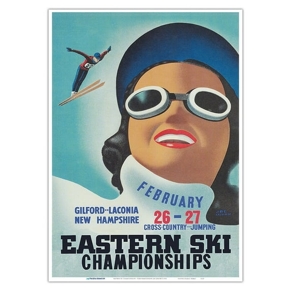 Eastern Ski Championships - Gilford and Laconia New Hampshire - Vintage Sports Poster by Joe Leibow c.1935 - Master Art Print 10in x 14in