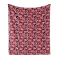 thumbnail image 1 of Eastern Soft Flannel Fleece Throw Blanket, Oriental Floral Tile Traditional Flourish Ornament, Cozy Plush for Indoor and Outdoor Use, 50" x 70", Dark Purple Vermilion, by Ambesonne, 1 of 6