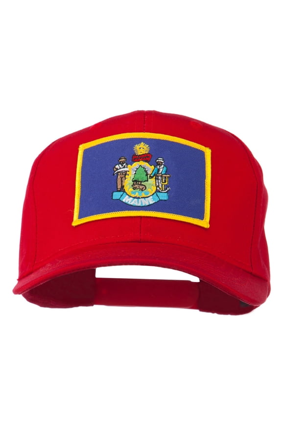 Eastern State Maine Embroidered Patch Cap - Red OSFM