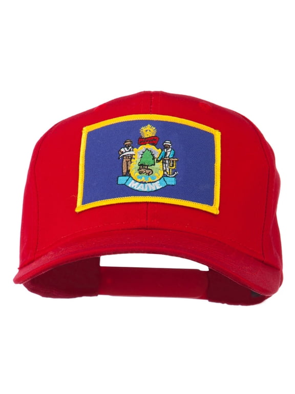 Eastern State Maine Embroidered Patch Cap - Red OSFM