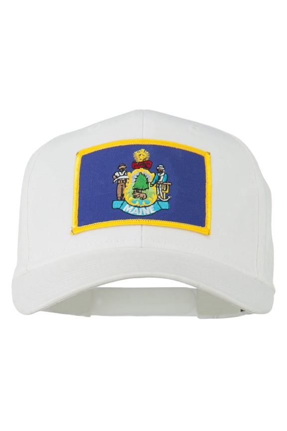Eastern State Maine Embroidered Patch Cap - White OSFM