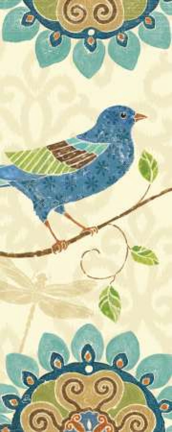 Eastern Tales Bird Panel I Canvas Art - Daphne Brissonnet (24 x 48)