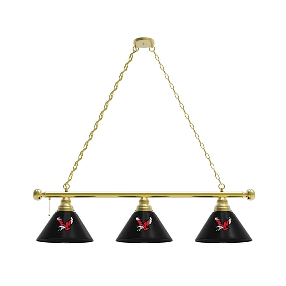 Eastern Washington University 3 Shade Billiard Light with Brass Fixture