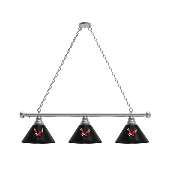 Eastern Washington University 3 Shade Billiard Light with Chrome FIxture