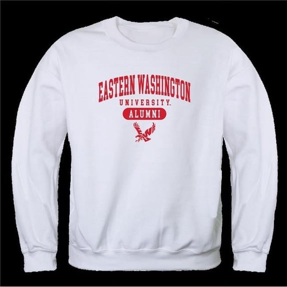 Eastern Washington University Eagles Alumni Fleece Pullover Crewneck Sweatshirt, White - Large