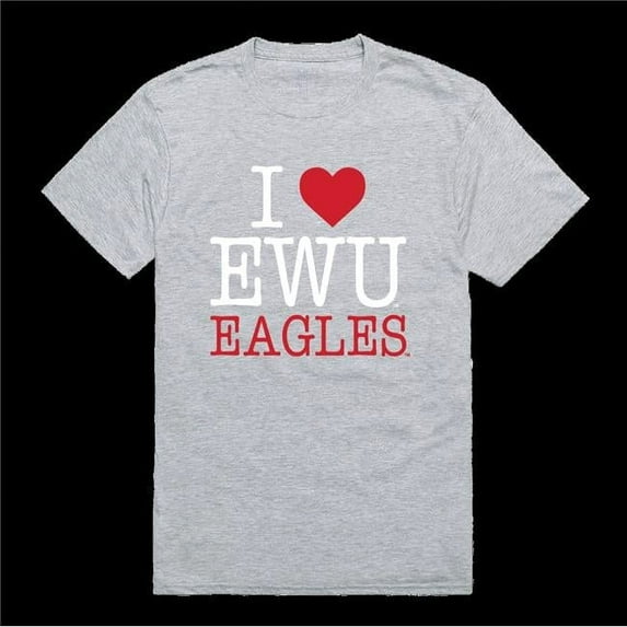 Eastern Washington University Eagles I Love T-Shirt, Heather Grey - 2XL