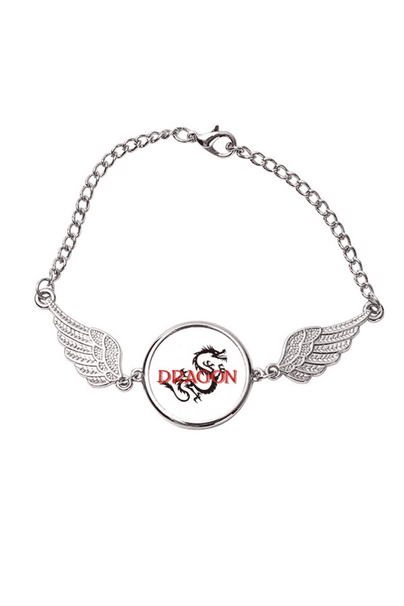 Eastern Western Mythology Animal Dragon Bracelet Wristband Angel Wings Bangle