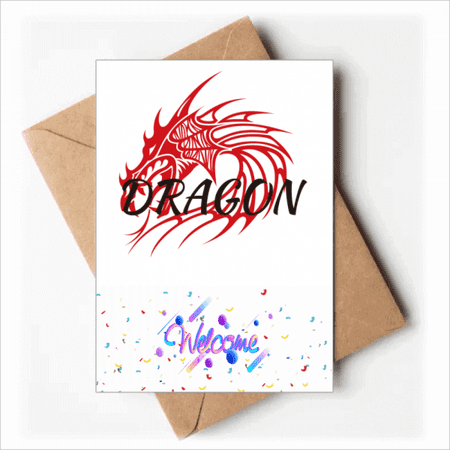 Eastern Western Wings Mythical Animal Dragon Welcome Back Greeting Cards Envelopes Blank