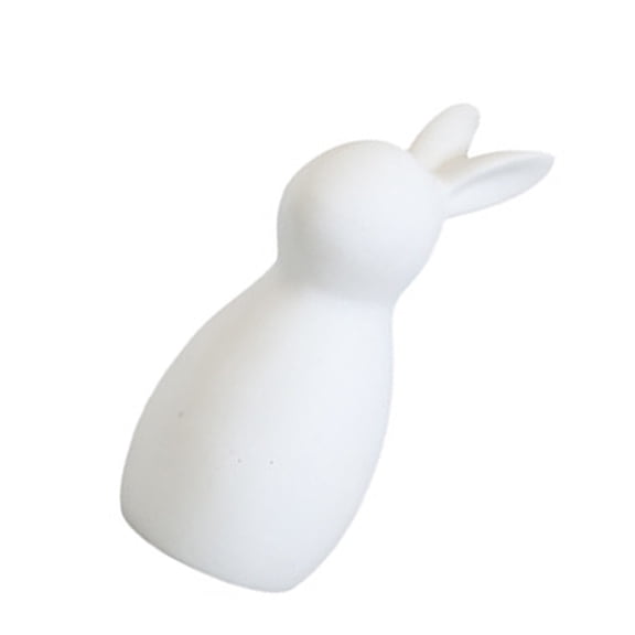 Easters Bunnies Statue Ceramic White Rabbits Figurine Tabletop Decorative Ornament for Home Office Holiday Party Decors