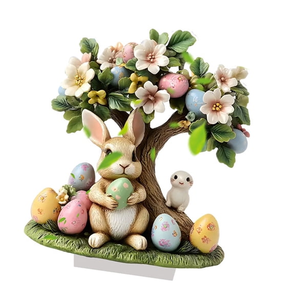 Easters Decors Easters Eggs Bunnies Figurines Spring Decors Rabbit Statues