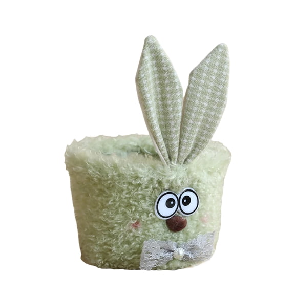 Easters Eggs Hunting Baskets Plush Easters Bunnies Baskets with Long Plush Ear Candy Storage Baskets Easters Decors