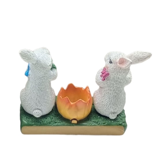 Easters Rabbit Night Light Plug Into Wall Festives Mood Light Bunnies Campfire Flickering Nightlight Home Spring Decors