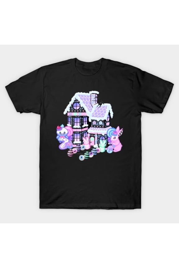 Easterween Gingerbread House Funny Holiday Mashup Design, H24989 T-Shirt, for Men and Women, Up to Size 5XL