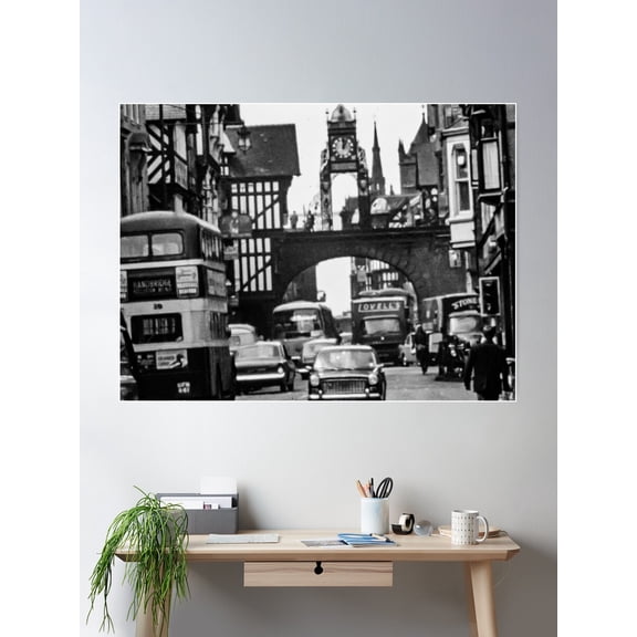 Eastgate And Eastgate Clock, Chester Poster Wall Art, Modern Wall Decor For Living Room Bedroom, 16x24 UNFRAMED