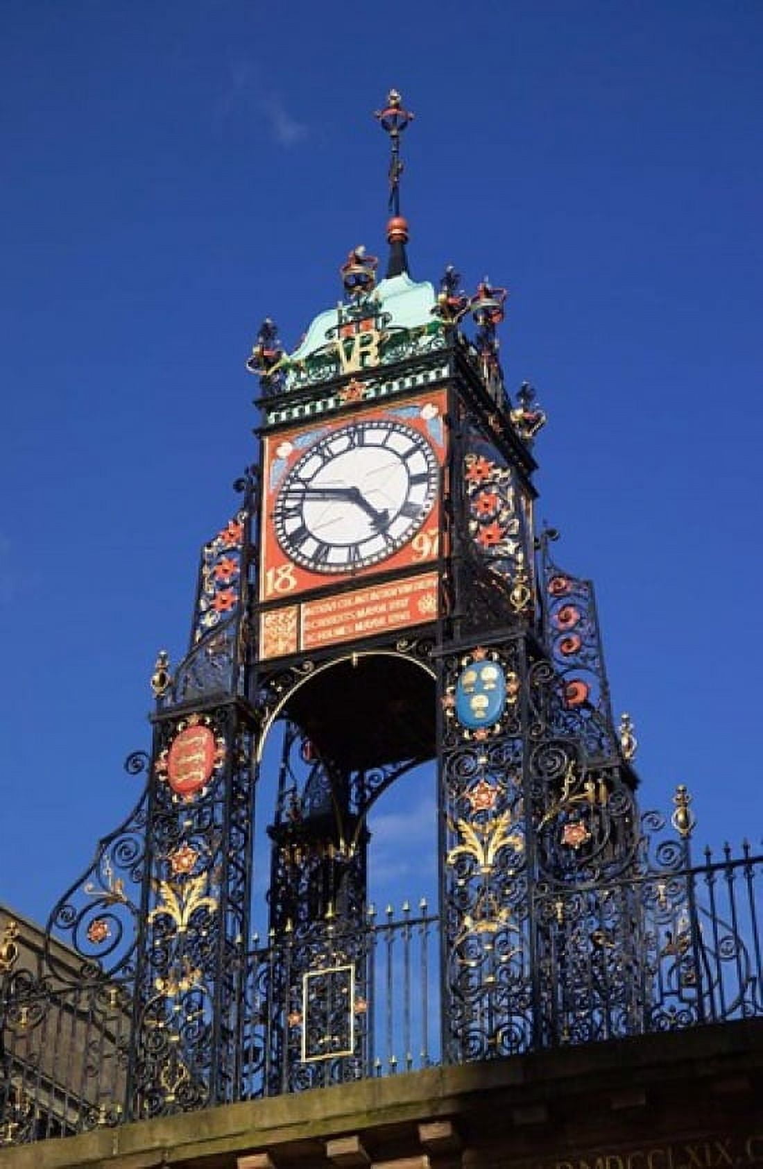 Eastgate Clock Chester Cheshire England Canvas Art - Paul Thompson DanitaDelimont (23 x 35)