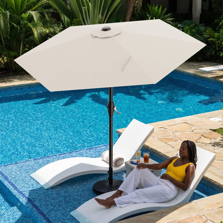 7.5 white patio umbrella Best Choice Products 7.5ft Pole, Outdoor Market Umbrella with Push Button Tilt and Crank Lift, Steel Pole Umbrella for Backyard Patio Garden Pool Outdoor Shade making it an excellent choice for your outdoor leisure needs Ledge Lounger Premier Aluminum Umbrella