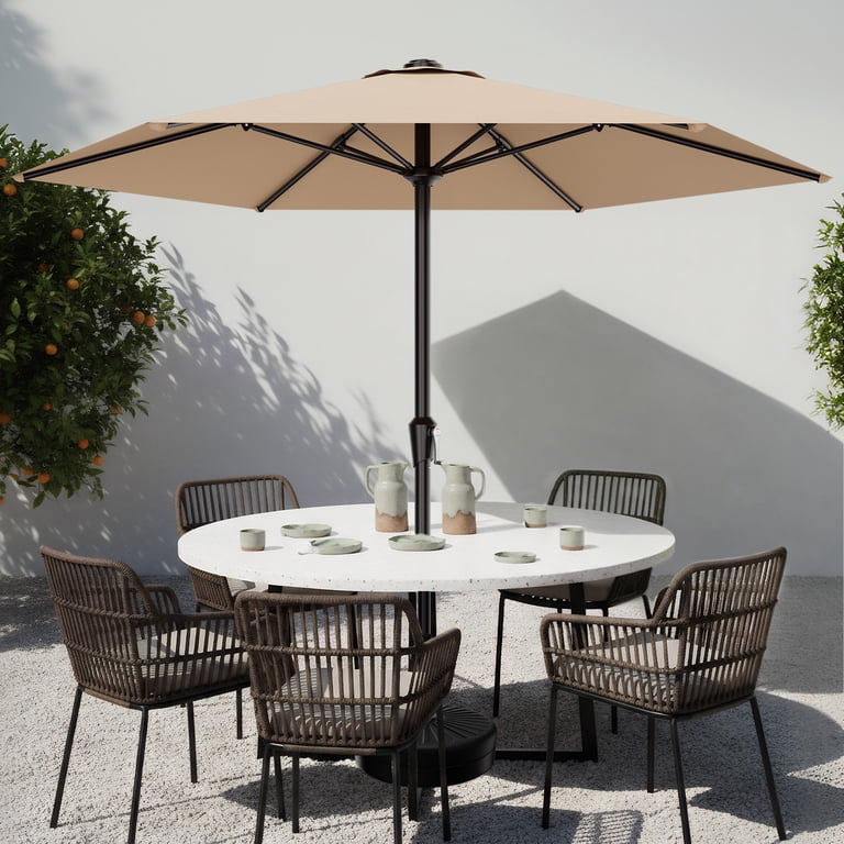 durable outdoor patio umbrella SUPERJARE 13FT for Patio, Double sided Pool Umbrellas with Fade Resistant Canopy, Large Table Umbrella for Deck, Market, Backyard The 100% polyester canopy with UPF50 + protection is waterproof PURPLE LEAF 10ft Durable Outdoor
