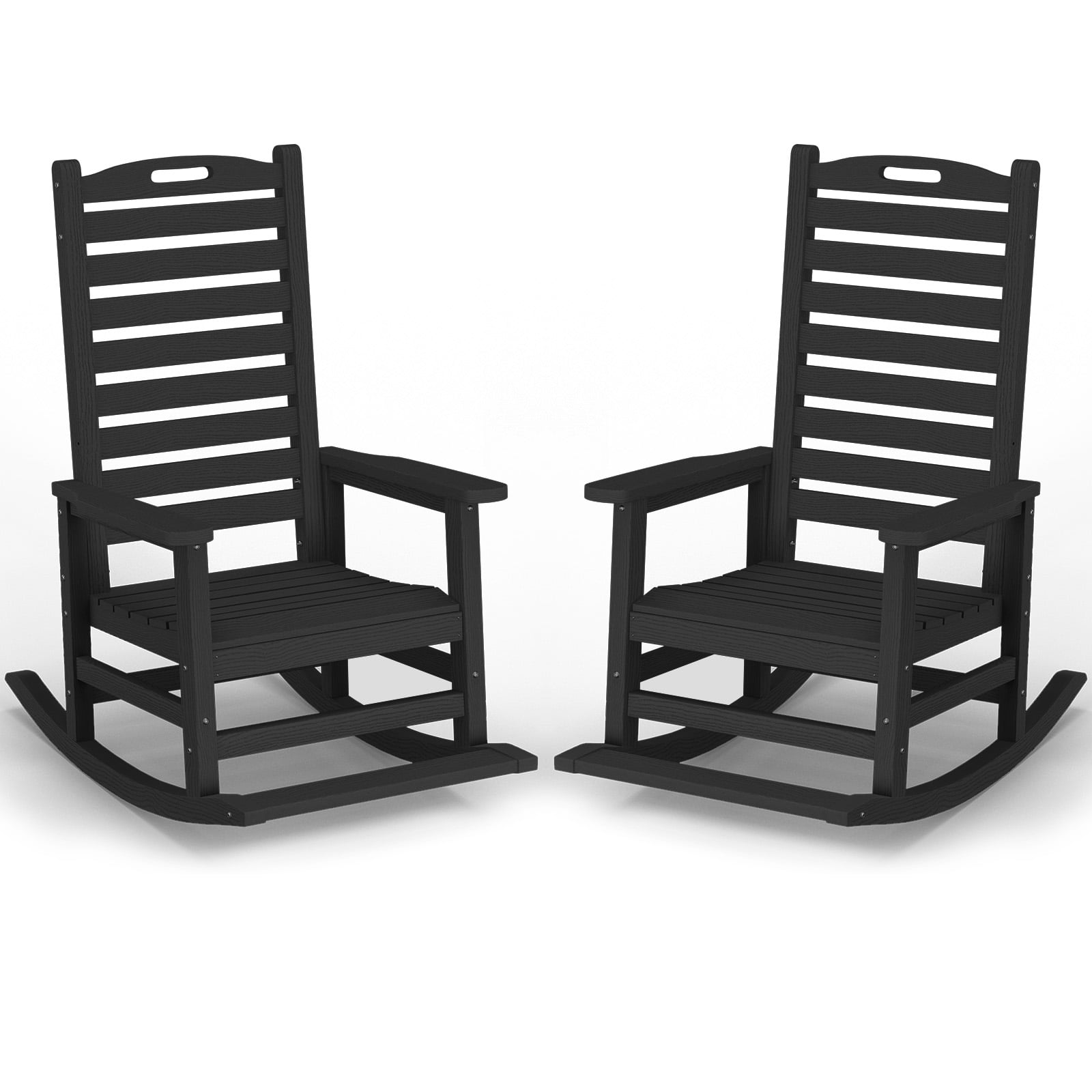 Easthome Oversized Outdoor Rocking Chair, 2 Pack, Horizontal Design ...