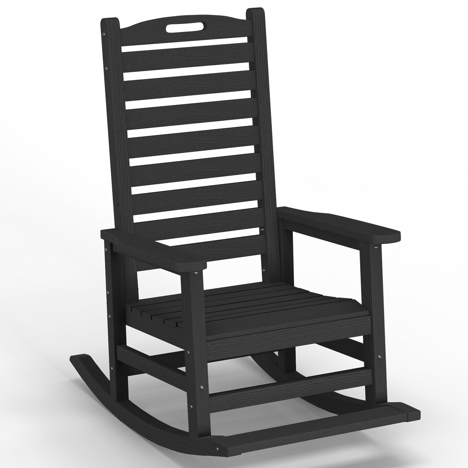 Easthome Oversized Outdoor Rocking Chair, Horizontal Design, HDPE All ...