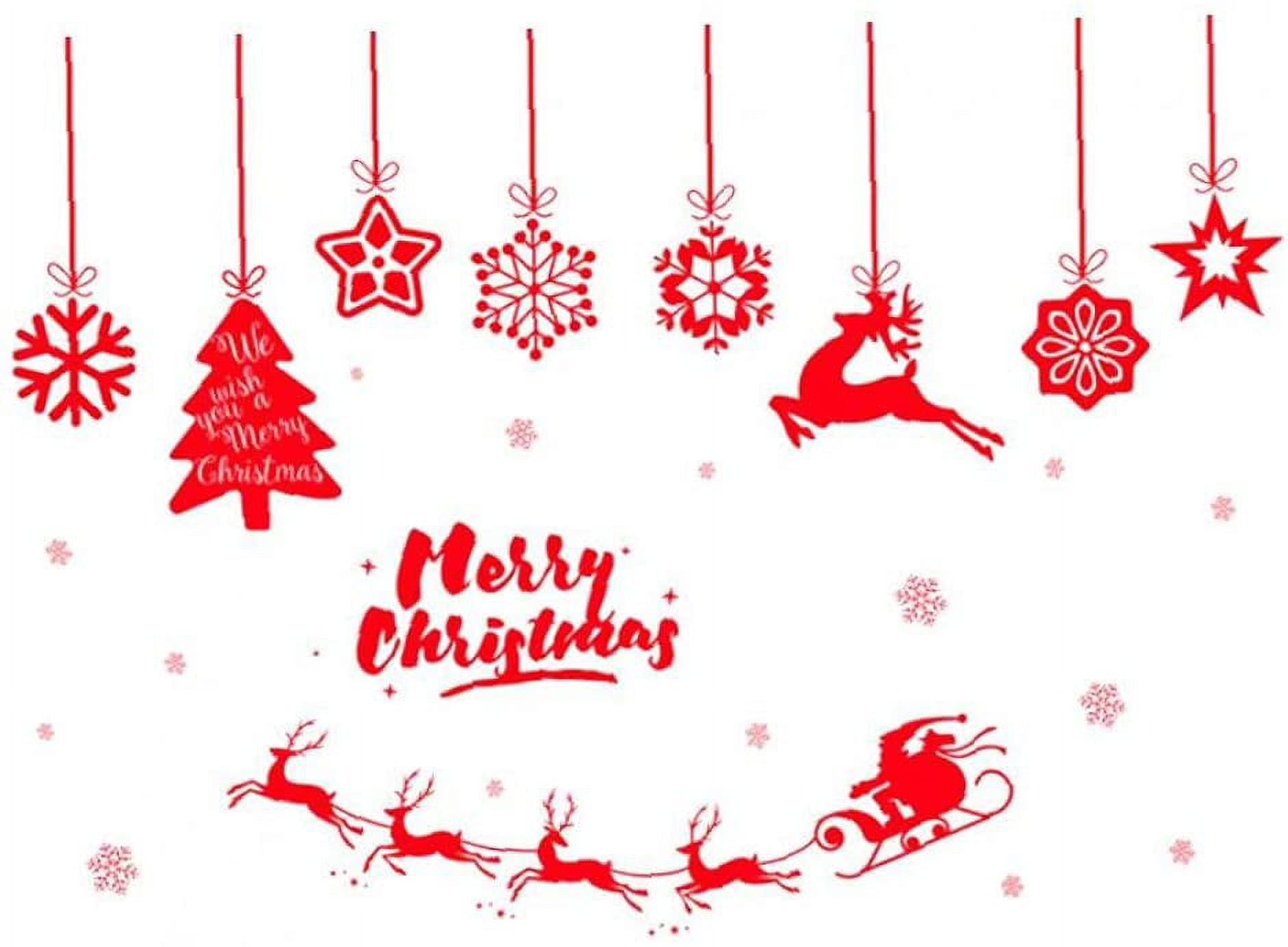 Eastjing Christmas Wall Paper Christmas Windows Stickers Elk Sleigh