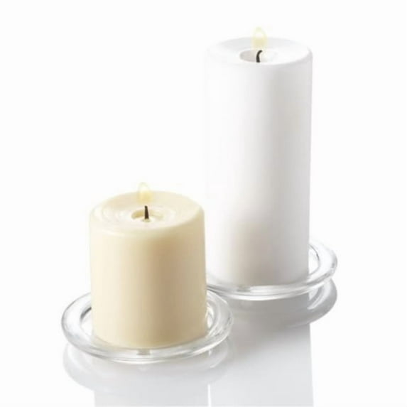 Eastland Clear Pillar Candle Round Glass Plate 4”, 12 Pack