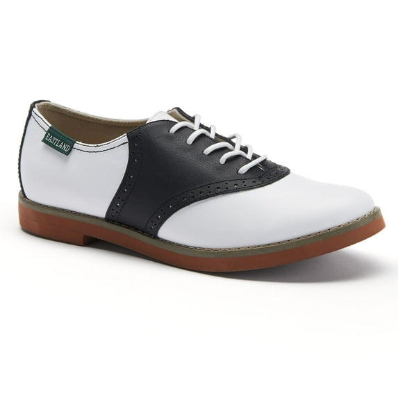 Eastland Sadie Saddle Women's Oxford Shoes Color: Black White Size: 8 WIDE