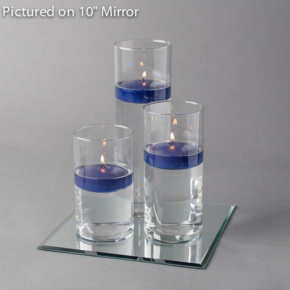 Eastland Square Mirror 10" and Cylinder Vase with 3" Navy Blue Floating