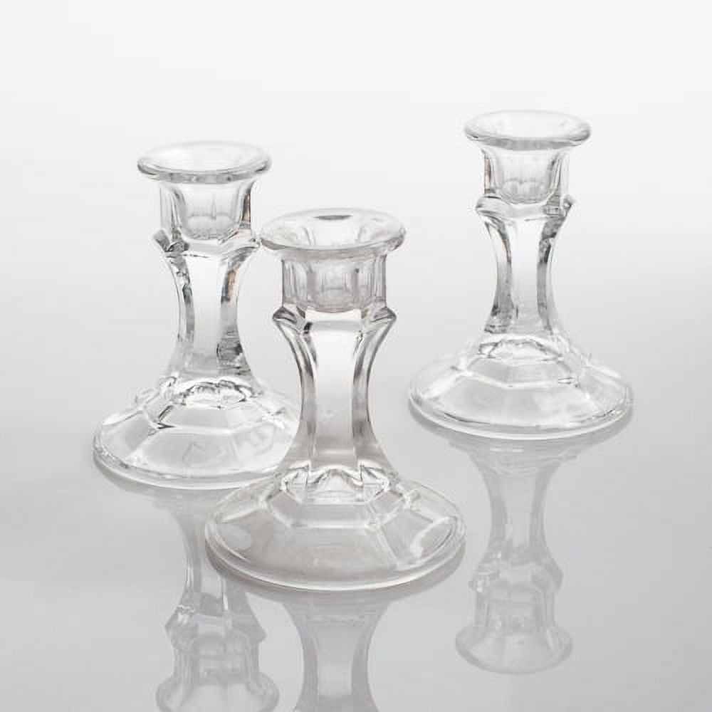 "Eastland Bulk Glass Taper Candle Holder 4"" Set of 12"