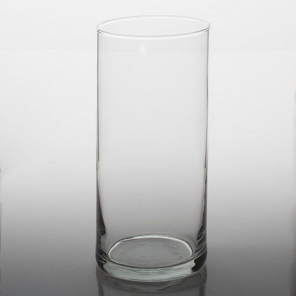 Eastland Clear Glass Cylinder Vase 7.5" Tall, Set of 12, Traditional