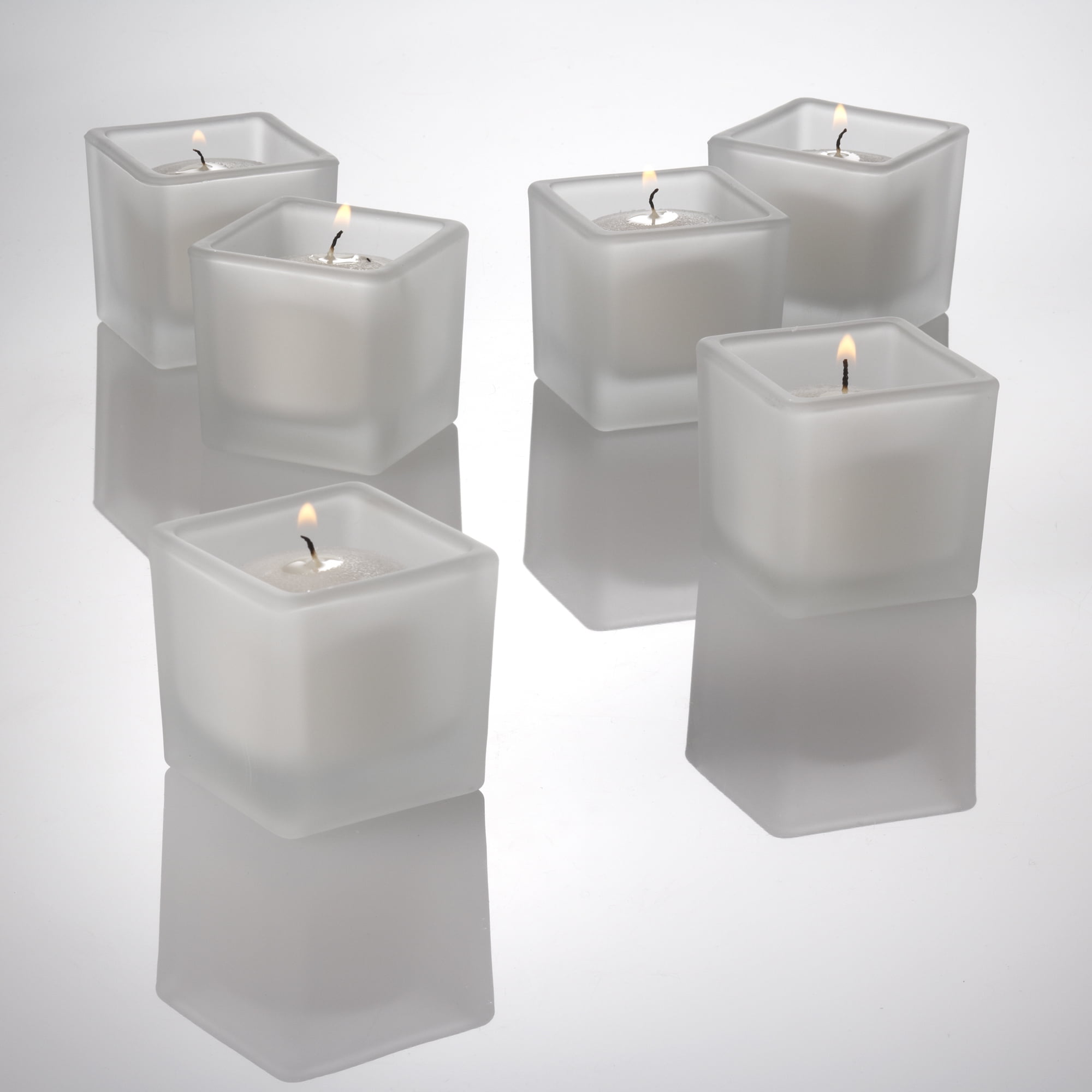 Eastland Votive Candle Holder Square Frosted Set of 12