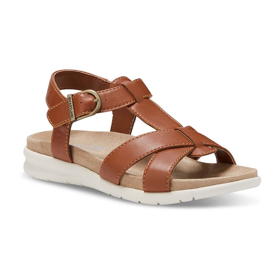 Eastland Womens Kayla T-Strap Flat Sandals - Tan 9 Medium