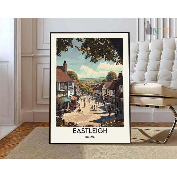 Eastleigh Hampshire England City Map Wall Art Travel Decor Print, Unframed Paper Poster 8x10in
