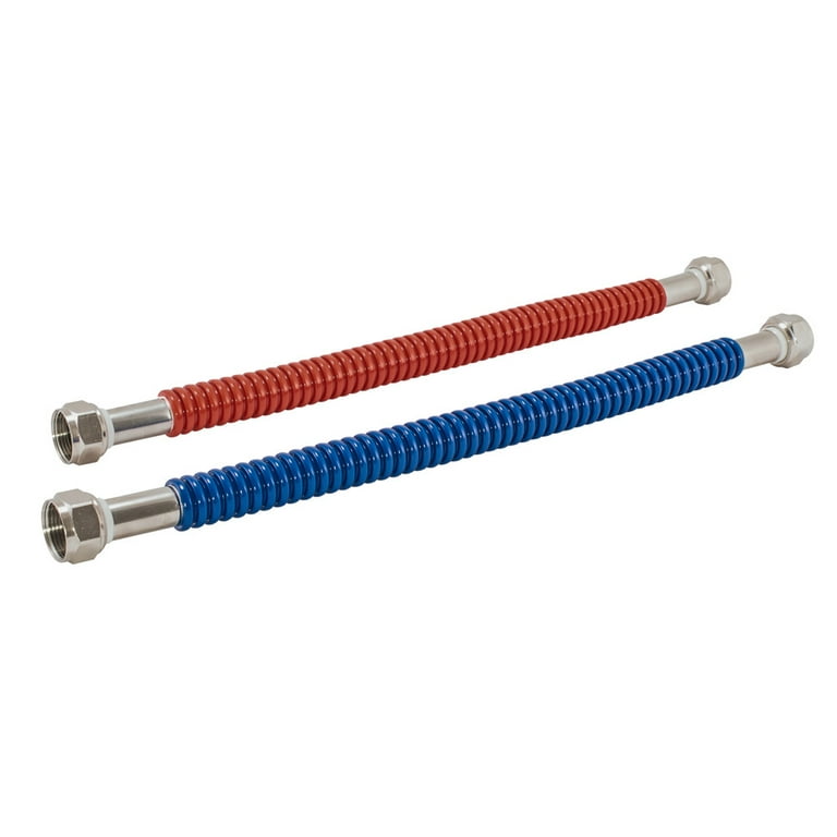 3/4 in. FIP x 3/4 in. FIP x 18 in. Stainless Steel Corrugated Water Heater Connector (2-Pack) 3/4 in. FIP x 3/4 in. FIP x 18 in. Stainless Steel Corrugated Water Heater Connector (2-Pack)