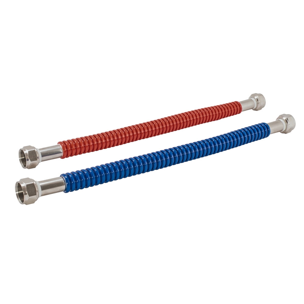 Eastman 0437124 Corrugated Stainless Steel Water Heater Connectors, 3/4 inch FIP, 24 inch, 2 Pack