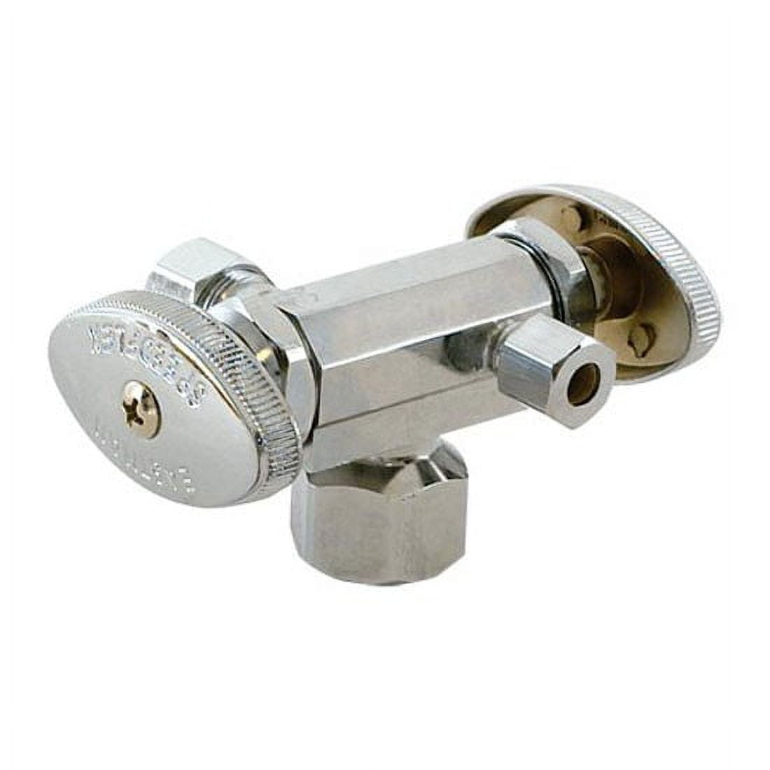 Eastman 04423LF Three-Way Shut-Off Valve, 1/2 inch FIP x 3/8 inch Comp x  1/4 inch Comp, Chrome