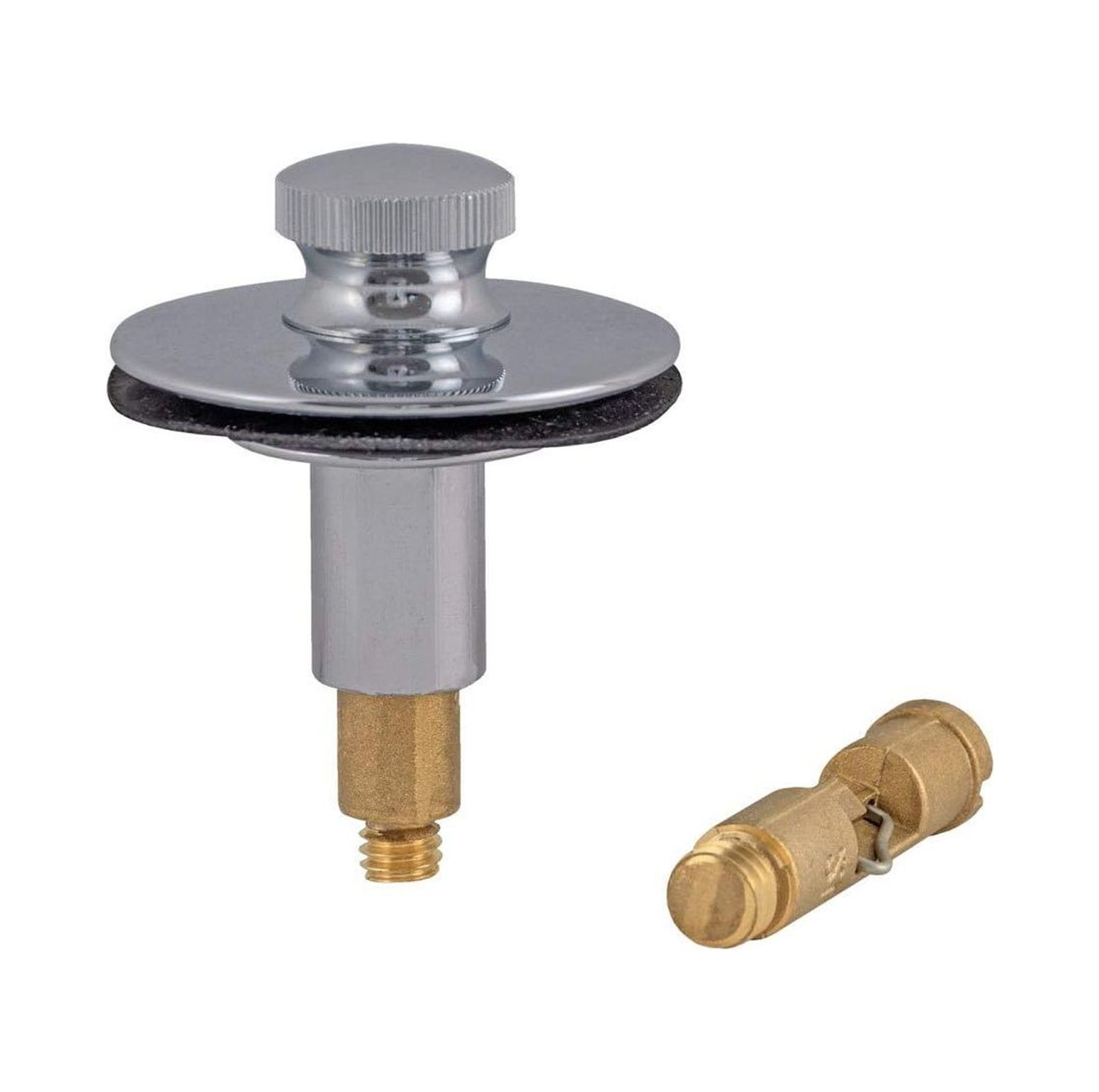 Eastman 35255 Push/Pull Bathtub Drain Stopper, 3/8 inch Stem, Chrome