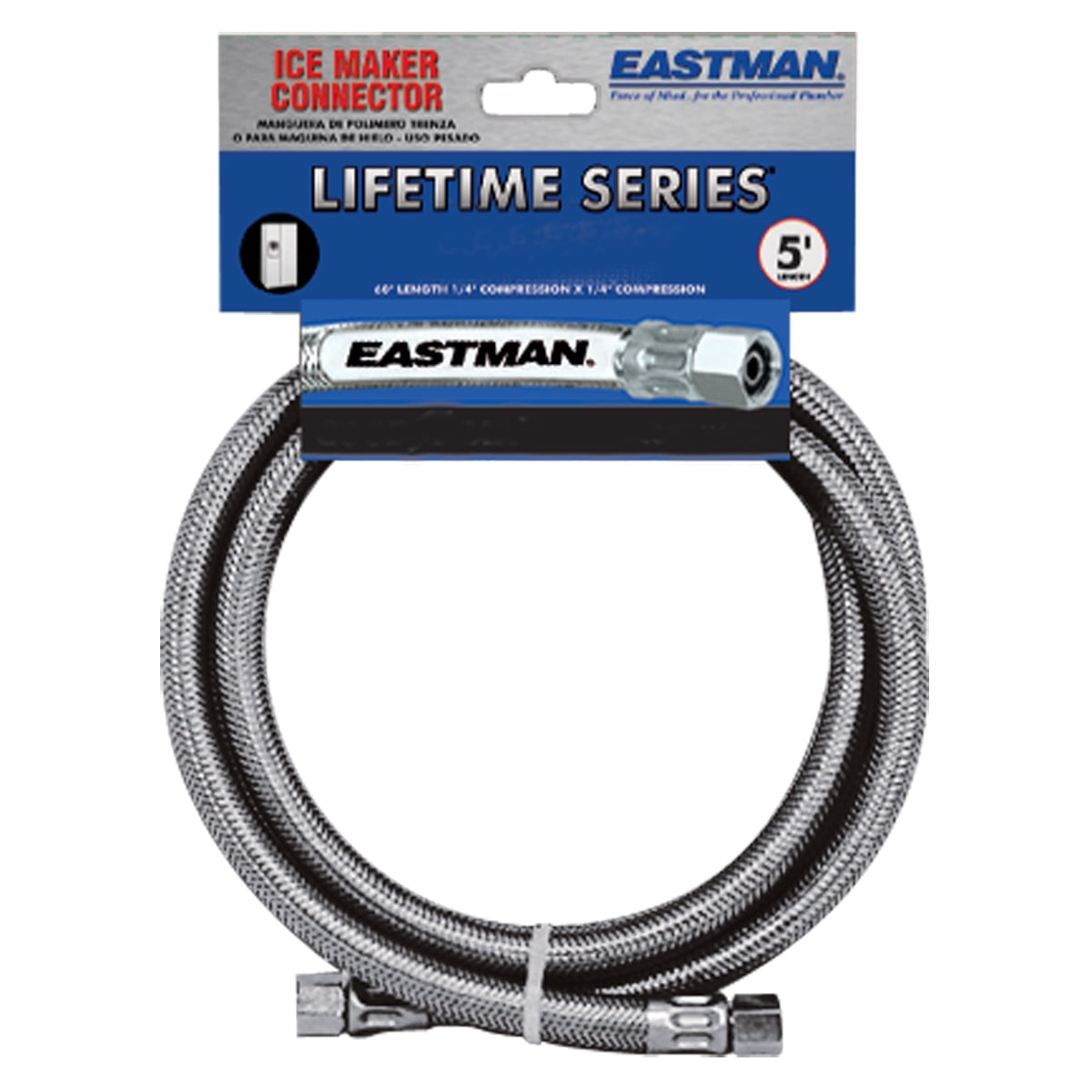 Eastman 41036 Braided Stainless Steel Ice maker Connector, 1/4 inch