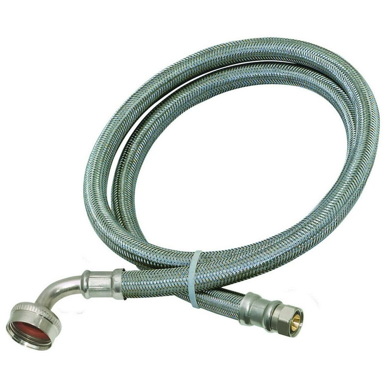 Eastman 41043 Braided Dishwasher Connector Hose, 3/4 in Inlet, Fht Inlet,  3/8 in Outlet, Compression Outlet, 6 Ft L,Each