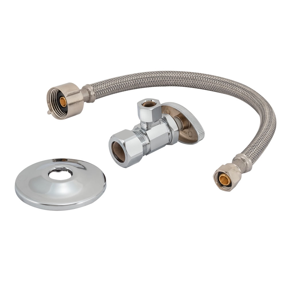 Eastman 48311 Braided Stainless Steel Toilet Installation Kit with