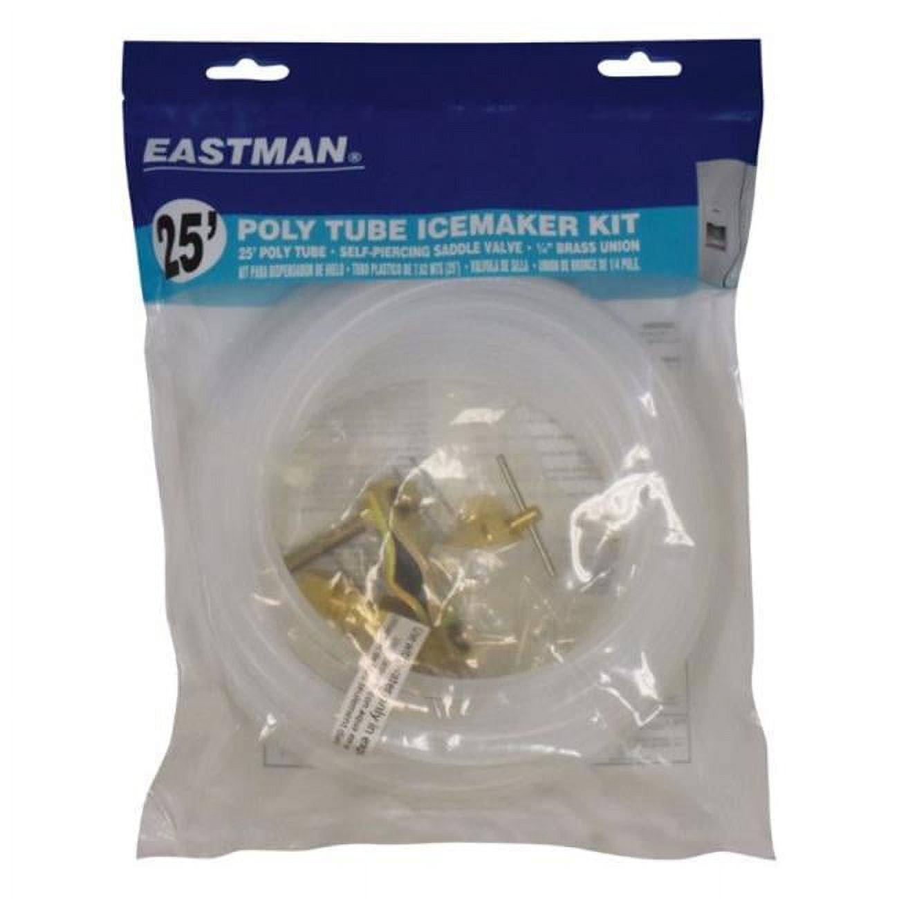 Eastman 48362 Polyethylene Ice Maker Installation Kit, 1/4 inch x 25 Ft  Pipe & Plumbing Tube, White 
