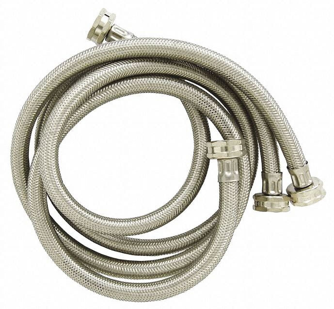 HQRP Universal Premium Braided Stainless Steel Refrigerator/Ice Maker Hose  with 1/4 Comp by 1/4 Comp Connection, 6-ft Burst Proof Water Supply Line  
