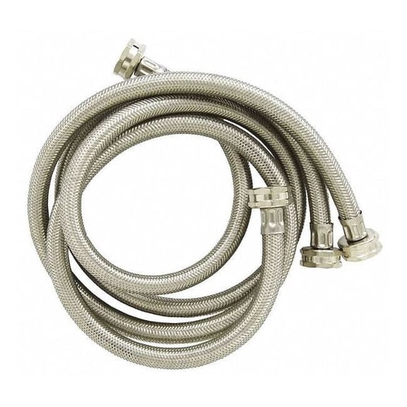 Eastman 48370 Braided Stainless Steel Washing Machine Hoses, 4 Ft Length, 2-Pack