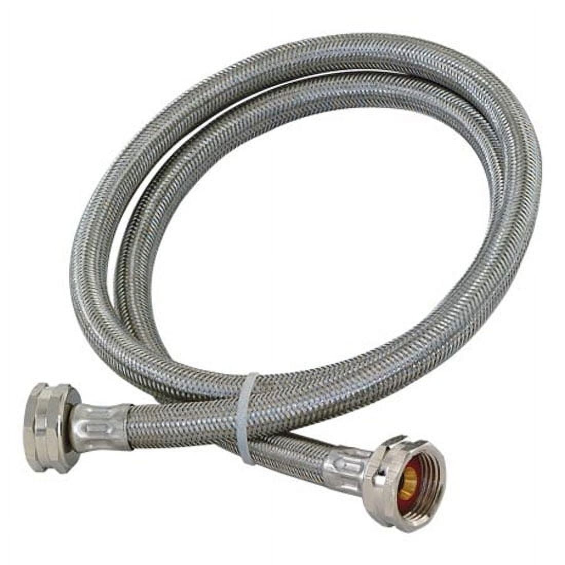 6-Foot Silver Stainless Steel Washing Machine Hose