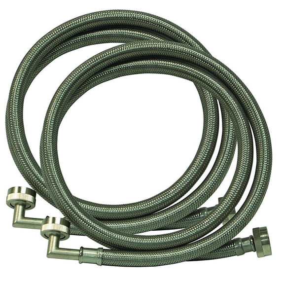 Eastman 48377 Washing Machine Discharge Hose, 3/4 in ID, 5 ft L, FHT x FHT, Stainless Steel